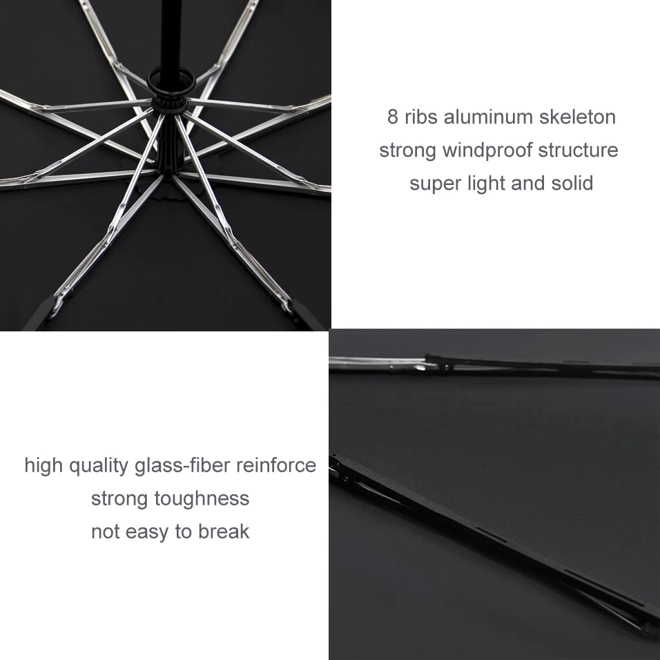 

Wooden Handle Three Folding Umbrella Automatic Umbrella Kids Uv Windproof 8K Men Women Gift Mini Pocket Ombrello Rain Gear Sy017