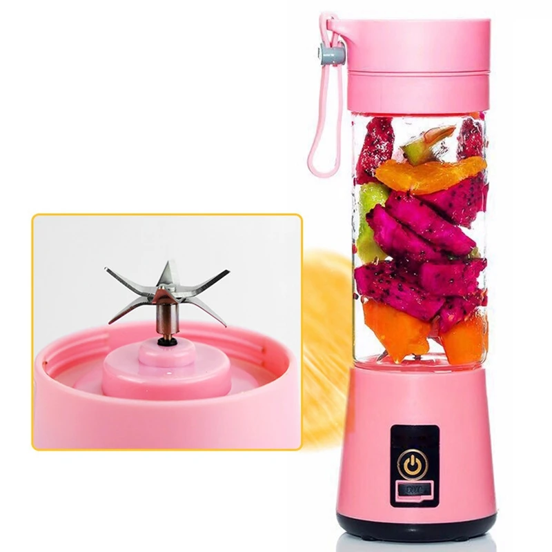 

420Ml Portable Juicer Glass Bottle Juicer USB Rechargeable 6 Blades Juicer Smoothie Blender Machine Mixer Mini Juice Cup