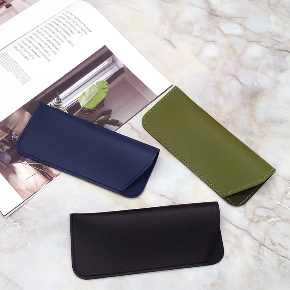 

Fashion Oblique Knife-edge Pu Leather Case For Glasses Women Portable Lens Boxes Men Glasses Container Bag Eyewear Accessories