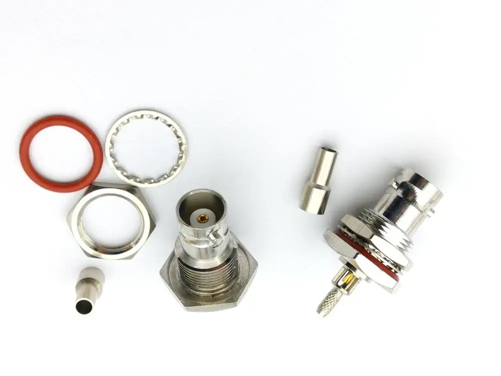 2 шт. 50ohm BNC Женский обжимной RF разъем для RG316 RG174 LMR100 коаксиальный