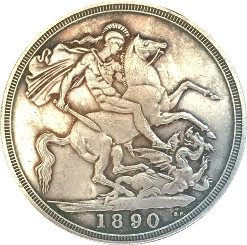 

UK 1890 1 Crown - Victoria 2nd portrait copy coins