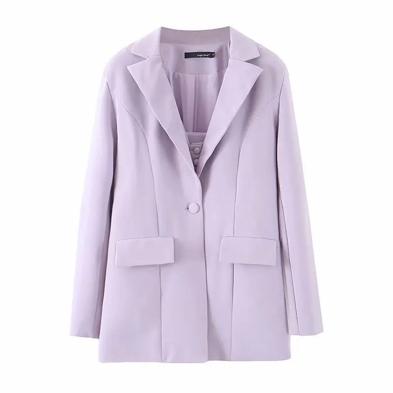 L161 coat 9123 Bazaleas Модный комплект из трех предметов винтажный спортивный костюм женский фиолетовый женский костюм ретро пальто и шорты harajuku дропшиппинг - Цвет: L161 coat 9123