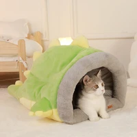 vow pet supplies cat litter in winter to keep warm semi closed dinosaur cat bed upset pet products 2021 new dropshipping