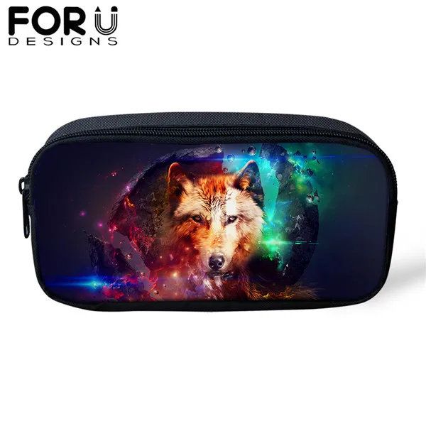 FORUDESIGNS/Сумка для карандашей пакет с рисунком волка из мультфильма для мальчика, Студенческая коробка для макияжа, дорожные кошельки, сумка для хранения канцелярских принадлежностей, защитный чехол - Цвет: CDWX3769K