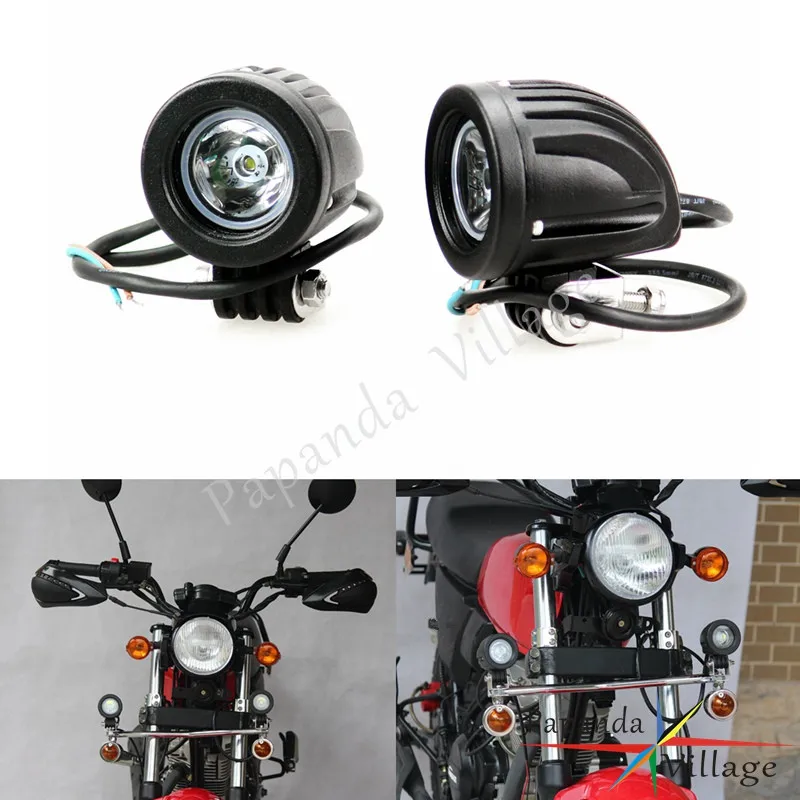 Черный Мотоцикл Байк Высокий Низкий Луч Светодиодные фары вспомогательный