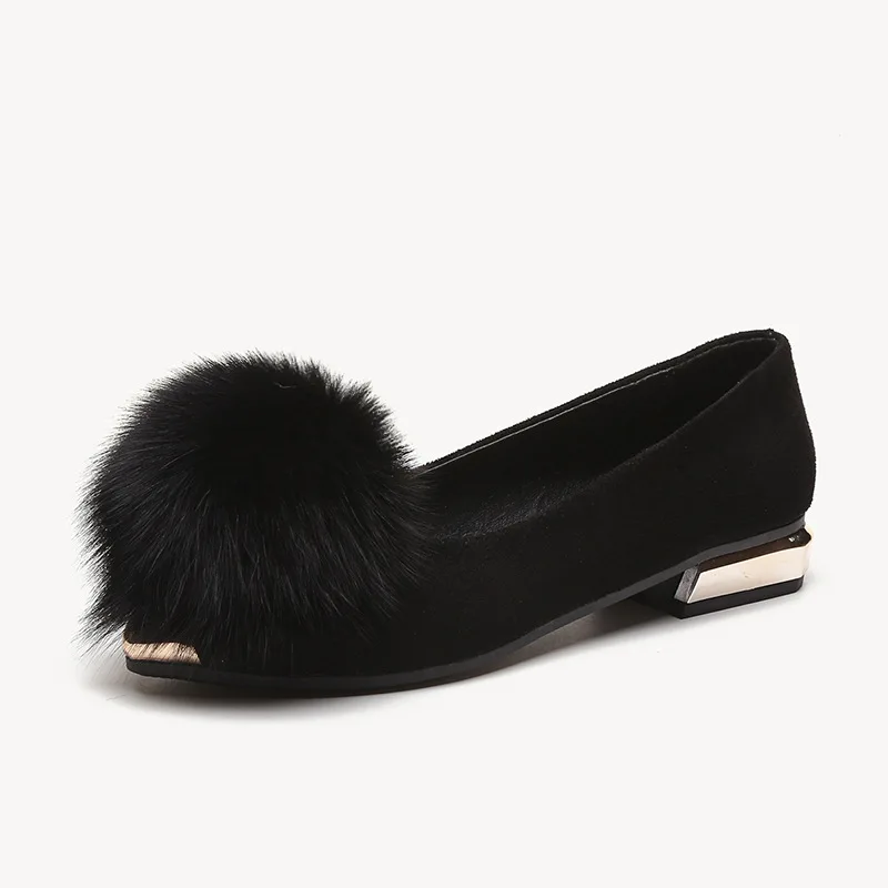 Женские мюли с искусственным мехом элегантные бархатные туфли на плоской