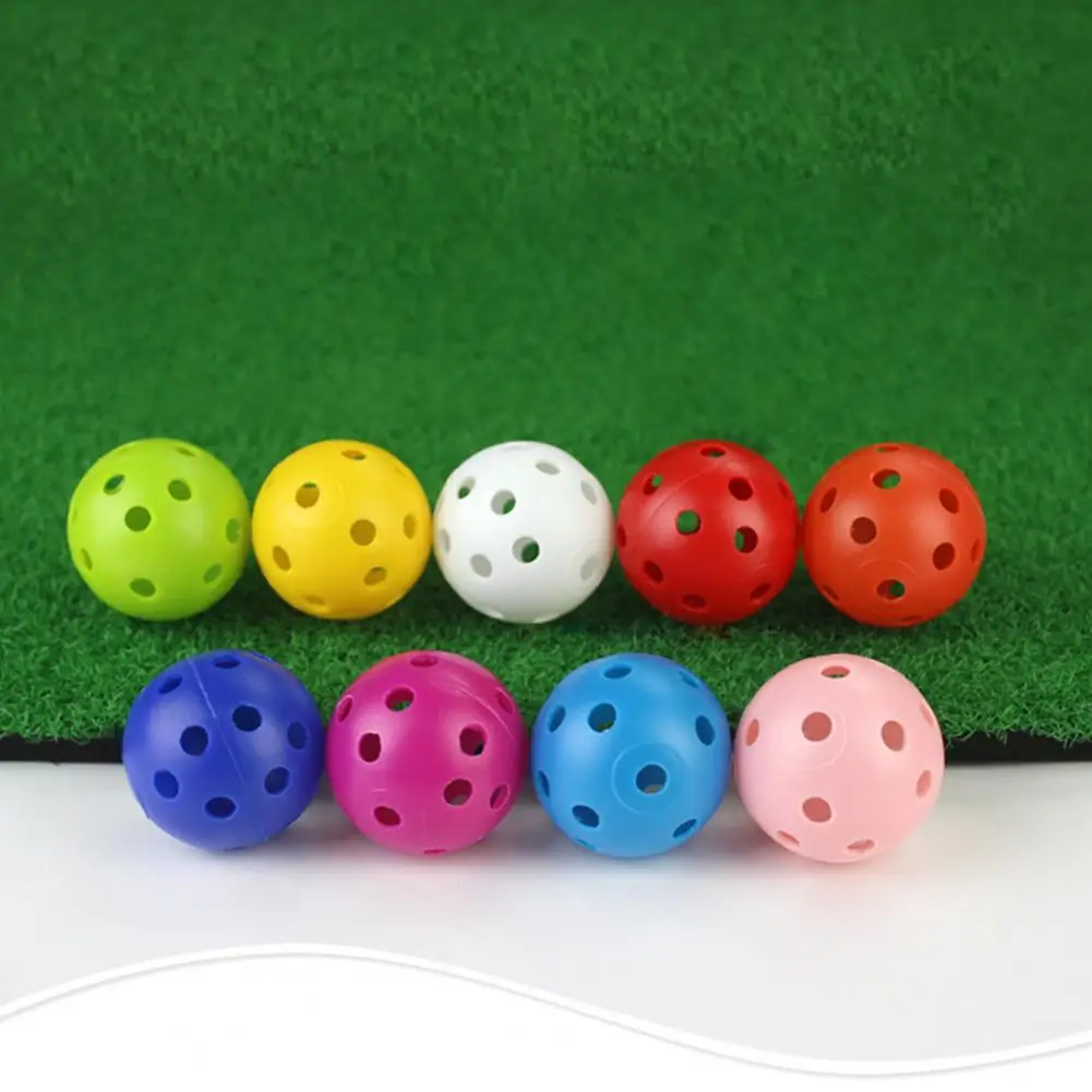 

10Pcs Golf Balls Elastic Safety PE Perforated Have Hole Golf Training Aids Indoor golf ball golf practice balls for Golf Lover