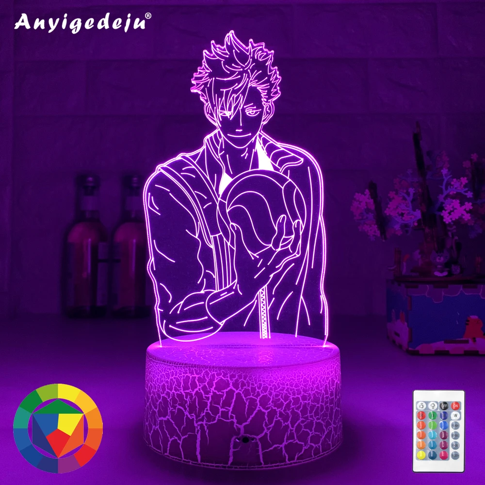 Новинка 3d ночной Светильник с аниме Haikyu бокуто светильник для Украшения в