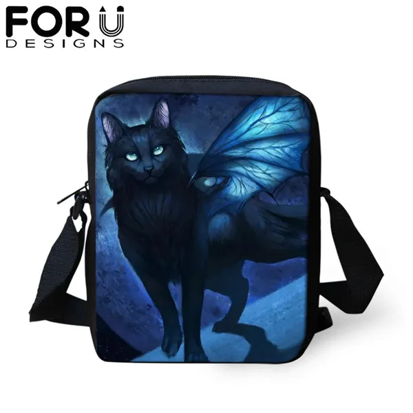 FORUDESIGNS/сумка-мессенджер с мультяшным готическим котом для девочки-подростка, новинка, сумка на плечо для женщин и детей, мини-сумка через плечо, кошелек - Цвет: CDGX1399E