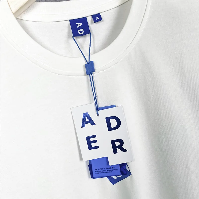 

ADERERROR Folding Label T-shirt Men Women Blue Origami Mark Ader Error Tee Inside Tag Short Sleeve Tops