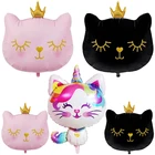 Воздушные шары на день рождения, милая большая голова, кошка, детская игрушка, товары для счастливечерние НКИ