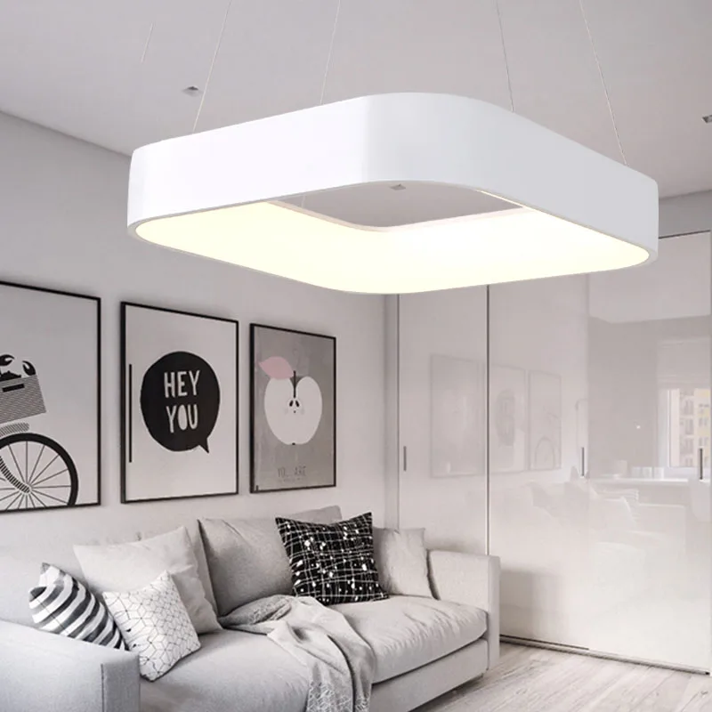 Современный простой квадратный светодиодный подвесной светильник для столовой