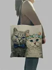 B13058 креативные сумки с цветочным принтом и животным, женская сумка через плечо, складные сумки для покупок с принтом собаки, кошки, панды для продуктов