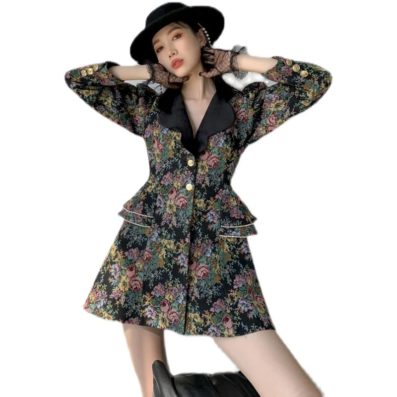 

Bornladies 2021 Spring Summer Korean Japan Trendy Dress for Women Design Feeling Splicing French Floral Thin Fashion Dresses