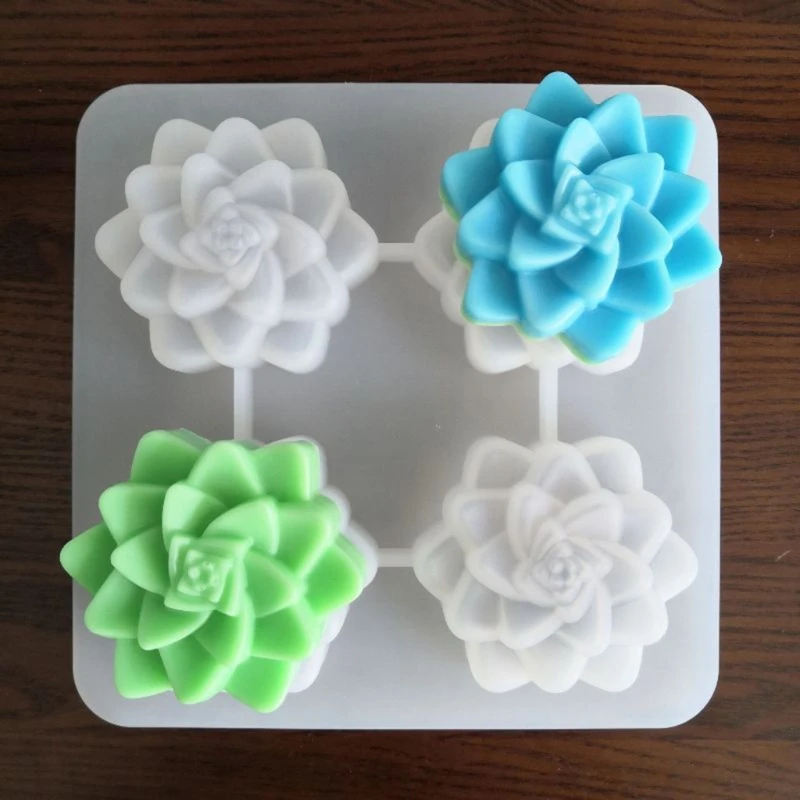 

W89D Succulents Plant Epoxy Resin Mold Handmade DIY Craft Plaster Soap Silicone Mould