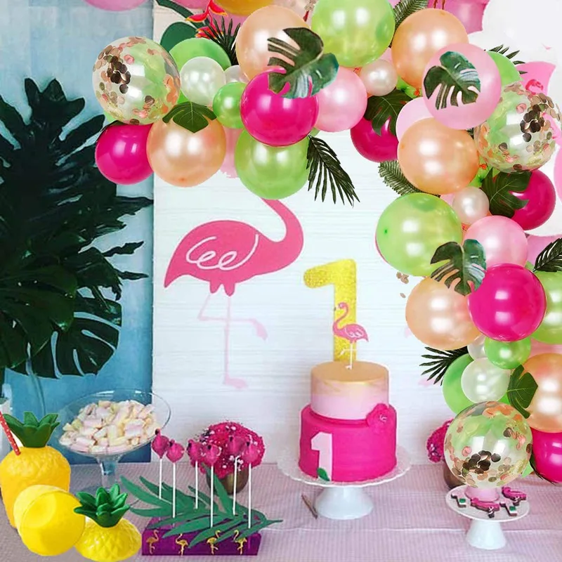 

Tropical Hawaiian Balloon Rubber Chain Summer Tropical Birthday Baloon Birthday Party Decorations Kids Hawaii Party Decorations