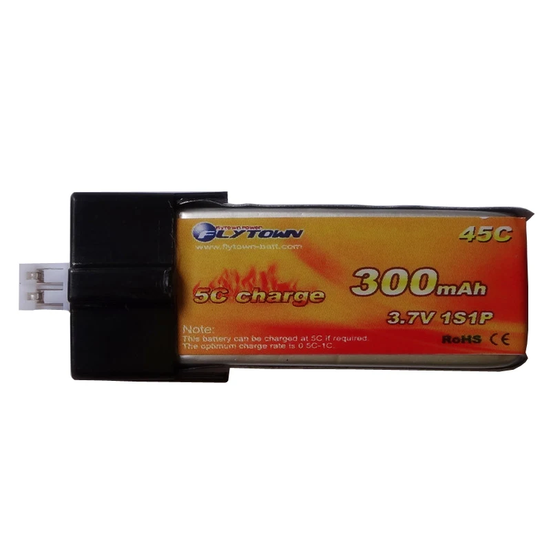 

Flytown 1S 300mAh 3.7V 45C Lipo Battery With PH2.0 Connector For EFLITE E-Flite Blade mCPX FBL100 Nano QX 3D Helicopter parts