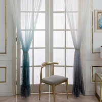new design tulle sheer embroidered gradient window curtains for home living room bedroom decoration in the kitchen cafe curtain