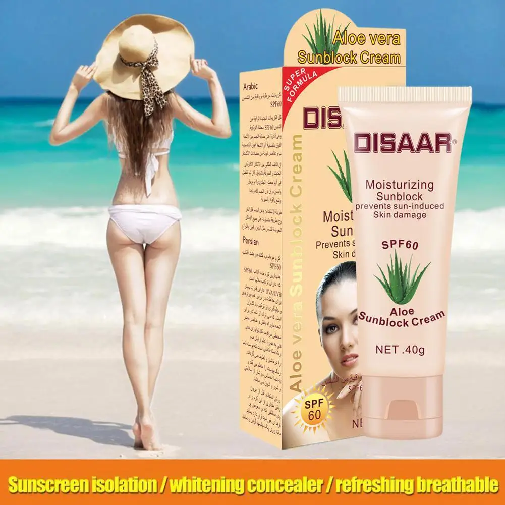 

40ML Aloe Vera Sun Cream Skin Moisturizing Sunscreen Isolation Concealer Whole Body Sunscreen Anti-sweat Moisturizing Skin Care