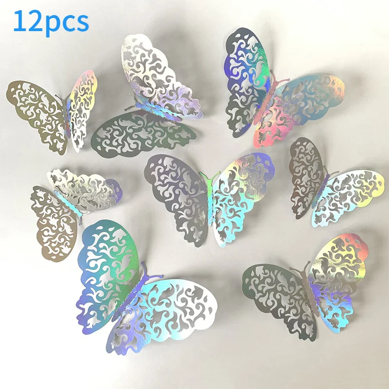 

12pcs 3D Butterflies Wall Stickers DIY Simulation Butterfly Wall Stickers for Kids Room Decor Wall Decals for Home Wedding Decor