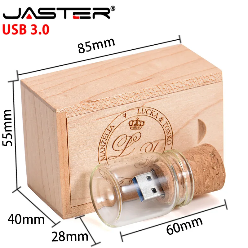 Деревянная коробка слайдер JASTER USB 3 0 + дрифтовая бутылка модель флэш накопителя 4