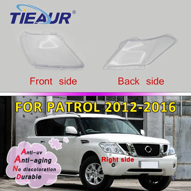 

Car Headlight Transparent Glass Lens Cover for Patrol Y62 Headlamp Clear Shell 2012 2013 2014 2015 2016 2017 2018 Replacemen DIY