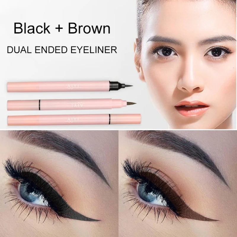 

Double-end Eyeliner Pen Long-lasting Waterproof Smudge-proof Easy To Color Liquid Eyeliner