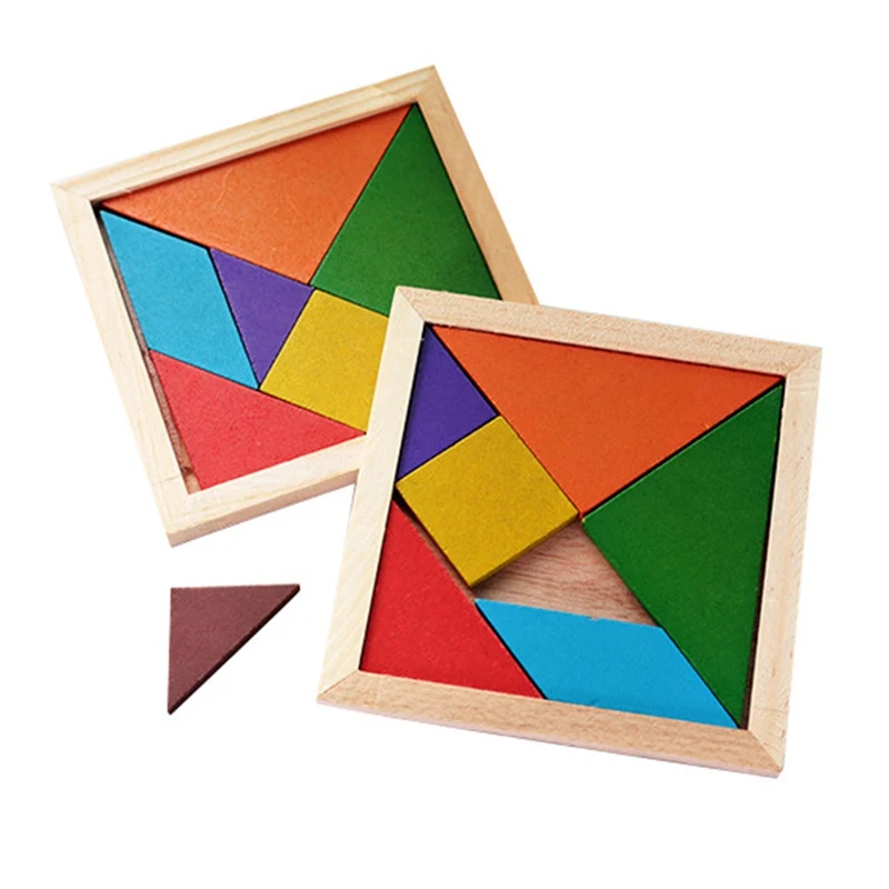 

New Hot Sale Children Mental Development Tangram Wooden Jigsaw Puzzle Educational Toys For Kids