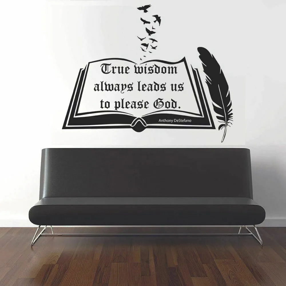 Открытые книги настенные наклейки пожалуйста Бог религиозная цитата Библейское