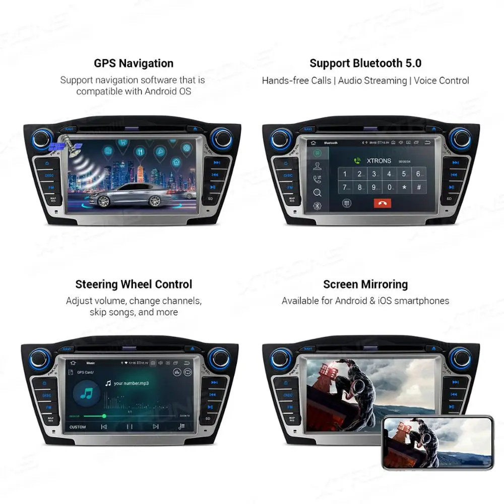 Автомобильный DVD плеер XTRONS Android 10 0 для Hyundai IX35 Tucson 2 го поколения 2009 2010 2011 2012 2013 2014 2015
