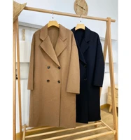 2021 winter high quality fashion women wool coat long double breasted suit collar coat ladies femme casaco abrigo streetwear