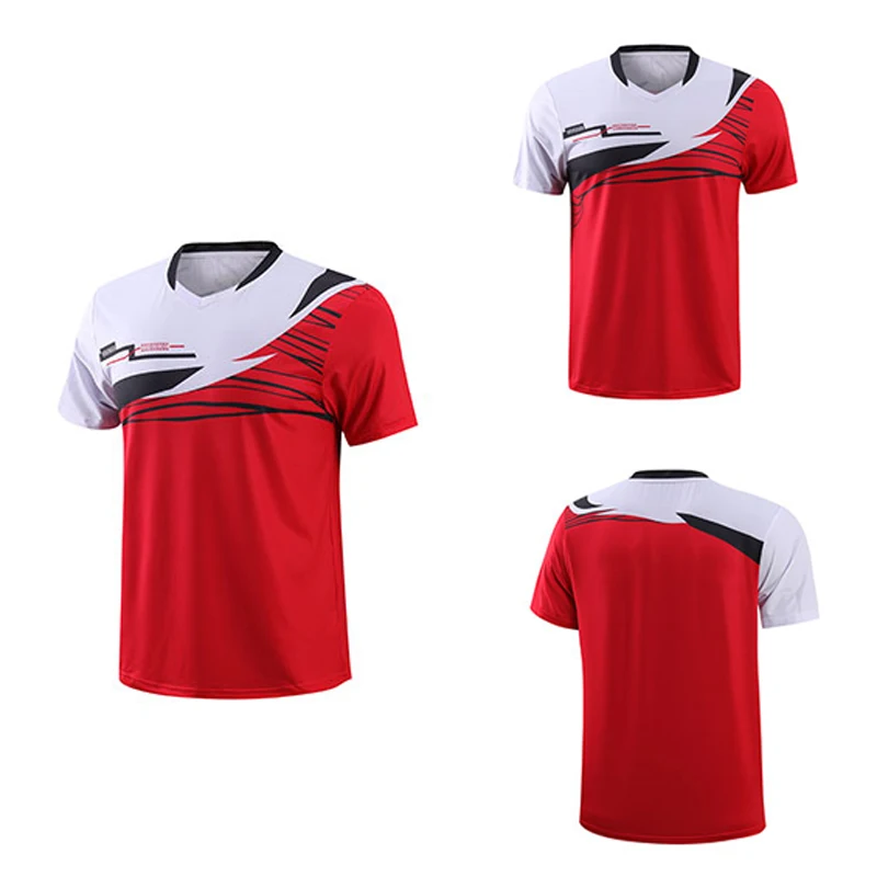 Quick dry Tennis tshirts,badminton sportswear shirt men/women,kid table tennis V-neckshirt,game clothes volleyball shirt 5122