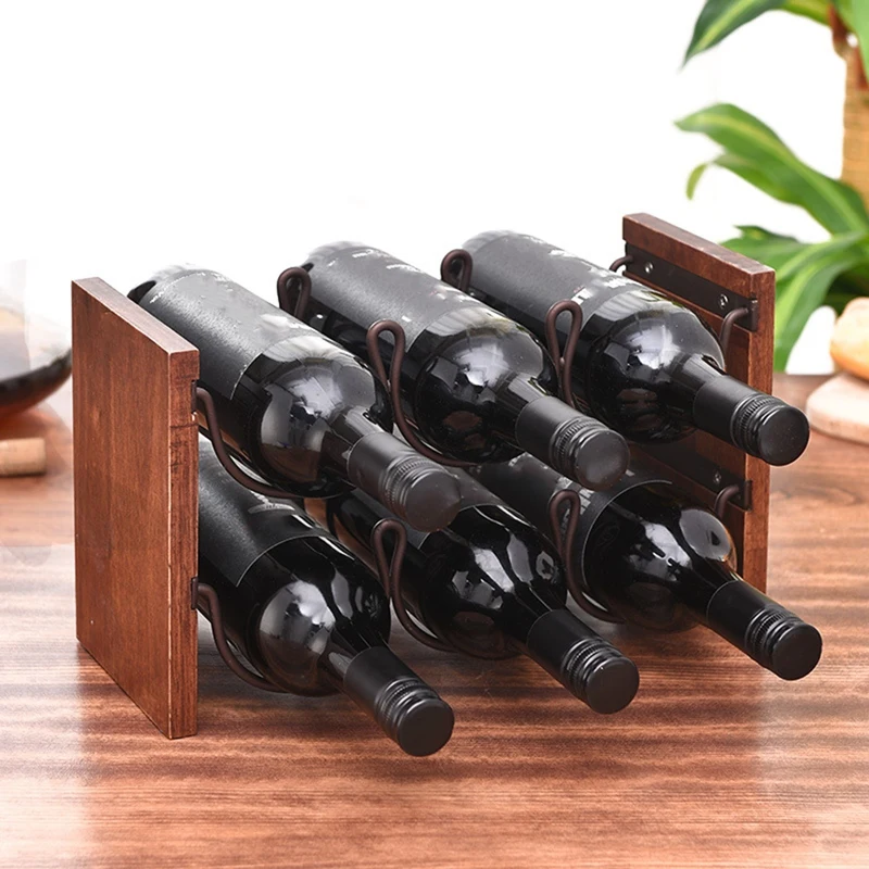 

Double Layer Red Wine Rack Wrought Iron Restaurant Decoration Wine Frame Stacking Wine Bar Bottle Storage Rack