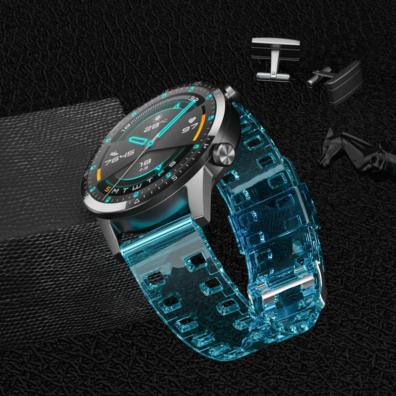 20mm 22mm Transparent Silicone Strap for Huawei watch GT 2 Replacement 18mm Band Samsung Galaxy Watch 3 Honor | Наручные часы