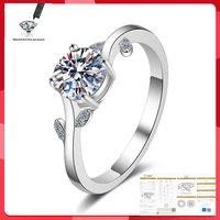 original moissanite ring 100 s925 sterling silver wedding party valentines day 0 5ct 1ct 2ct d color vvs1 ring