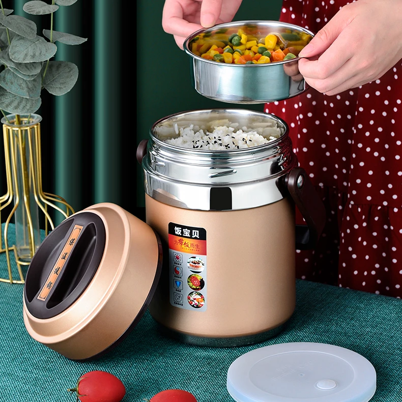 

Portable Thermal Lunch Box Vacuum High Capacity Stainless Steel Lunch Box Soup Container Fiambrera Infantil Tableware DK50LB