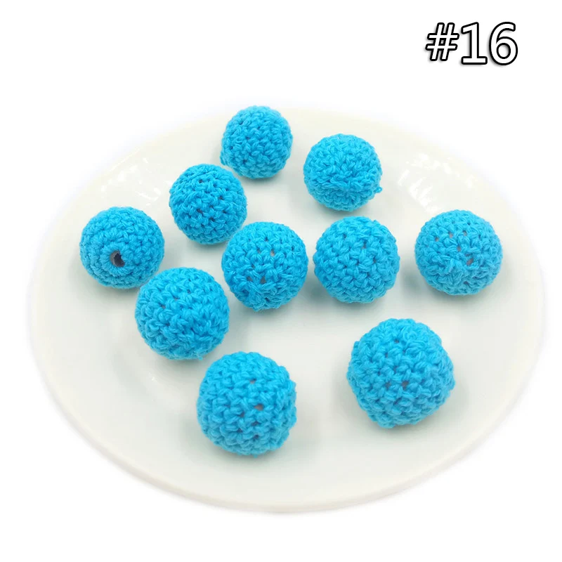 wood teether 16 5 шт. детский прорезыватель, вязаные крючком бусины, 16 мм, деревянный прорезыватель, подвесная детская коляска, аксессуары для детской коляски, зажим для пустышки, деревянная кукла младенца - Цвет: wood teether 16