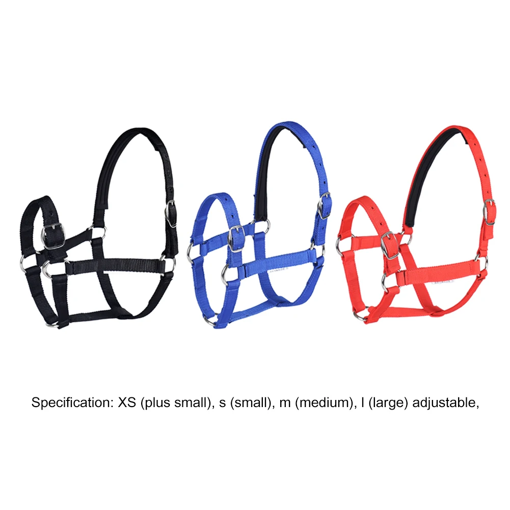

Horse Riding Thickened Horse Head Collar Adjustable Safety Halter Bridle Racing Horse Equipment Training Rope