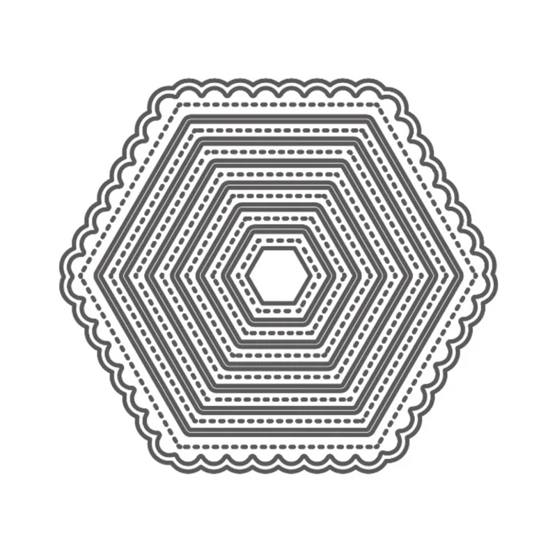Шестигранная волнистая рамка популярный узор металлические Вырубные штампы для