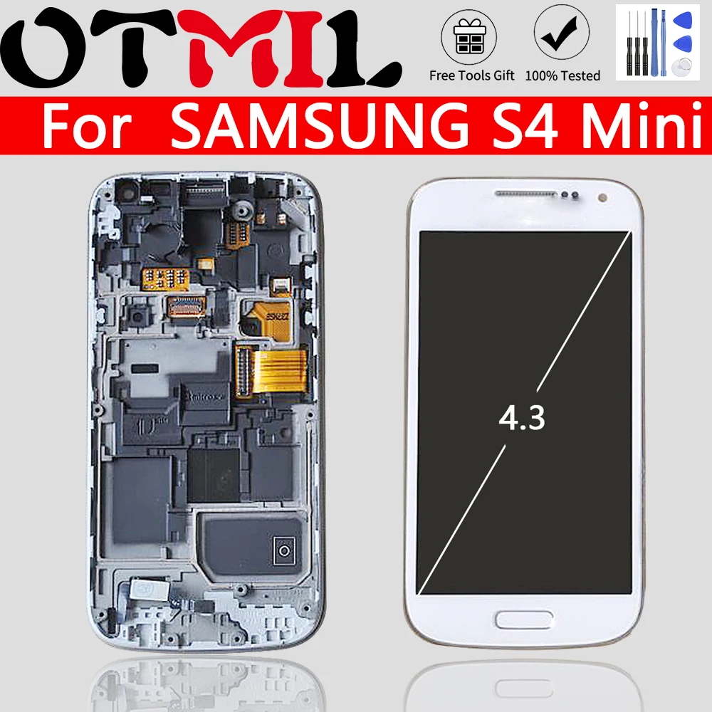 

ЖК-дисплей Super AMOLED для SAMSUNG Galaxy S4 Mini ЖК-дисплей сенсорный экран с рамкой дигитайзер I9190 i9192 i9195 для SAMSUNG S4 Mini