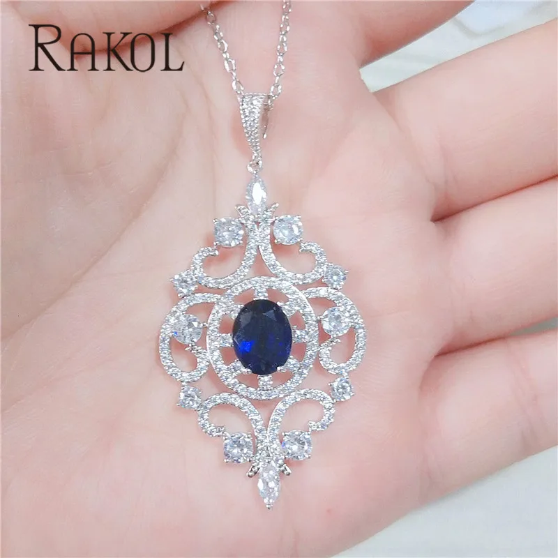 RAKOL Новое модное большое красивое ожерелье с цветочным узором в форме зеленого