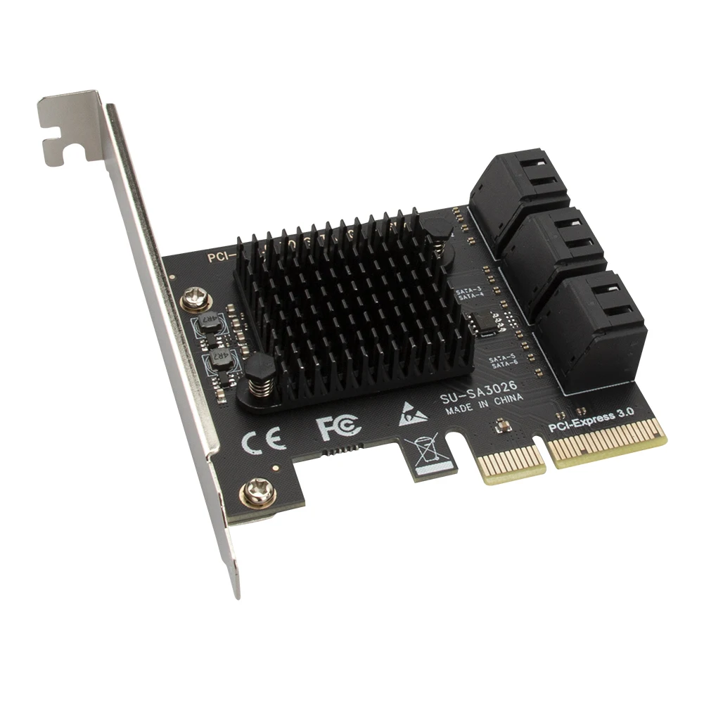 

Адаптер ASM1064 SATA PCIe, 2/4/6 портов SATA III к PCI Express 3,0 X1, контроллер, плата расширения, адаптер, видеокарта, удлинитель кабеля