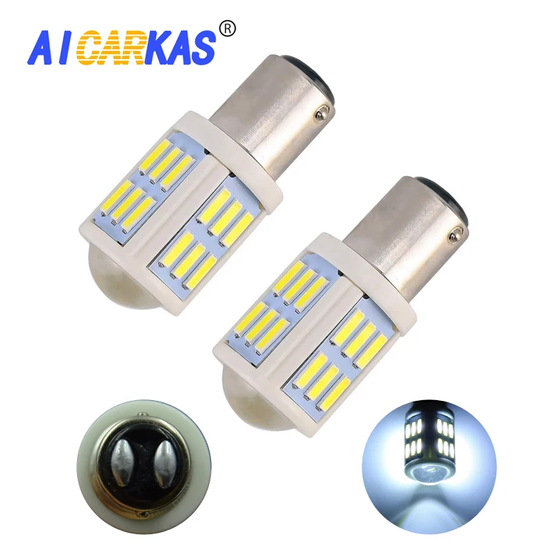 AICARKAS 2 шт. S25 1157 BA15D светодиодный ные автомобильные лампы Авто керамика стоп