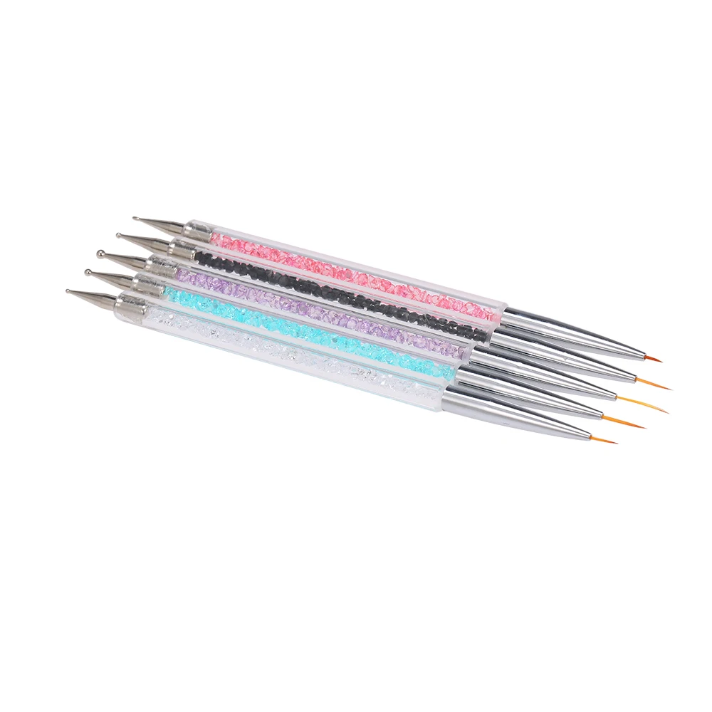 5 шт. подводка для дизайна ногтей УФ-гелевая ручка рисования кисть 5/7/9/11/13 мм