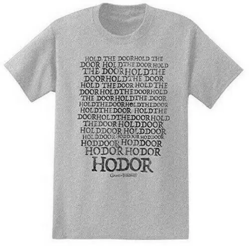Футболка Игра престолов HODOR HOLD THE DOOR СЕРЫЙ вереск NWT Лицензированная и официальная