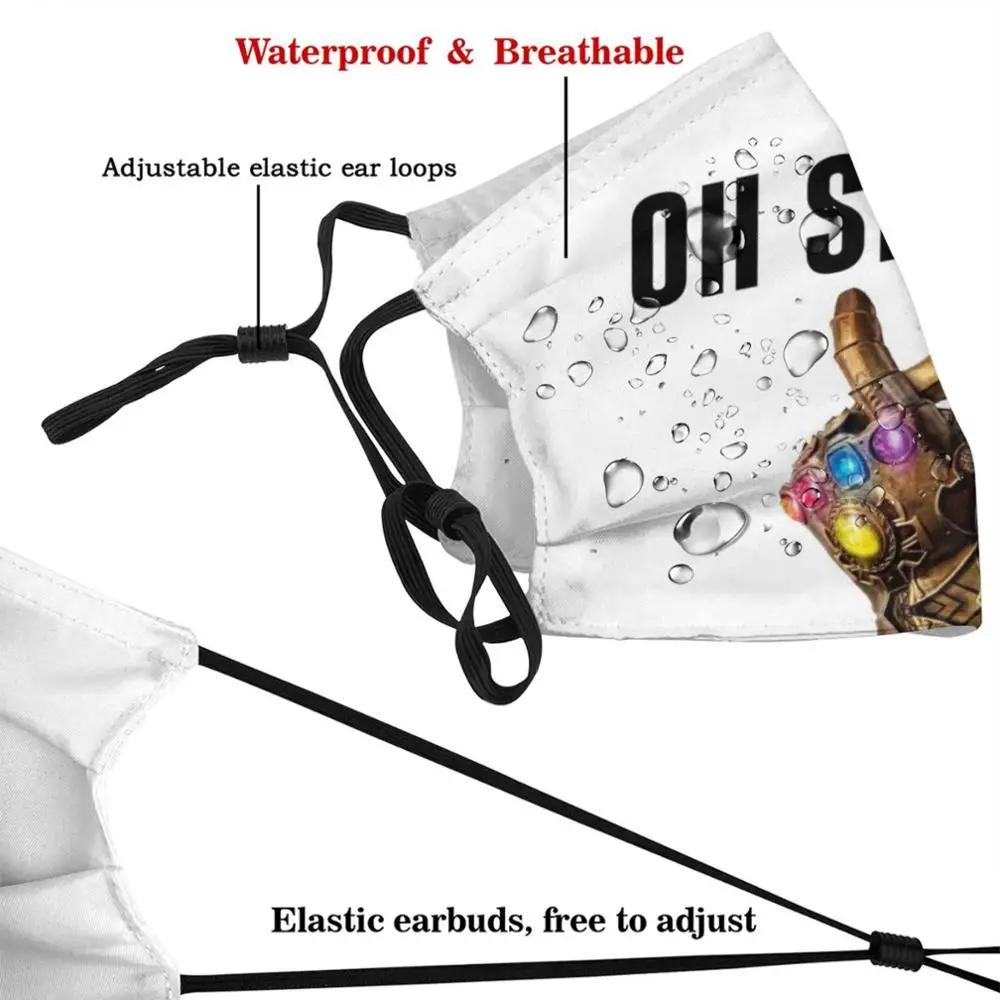 Многоразовая маска с принтом на защелке Pm2.5 для лица фильтром Детская игровая