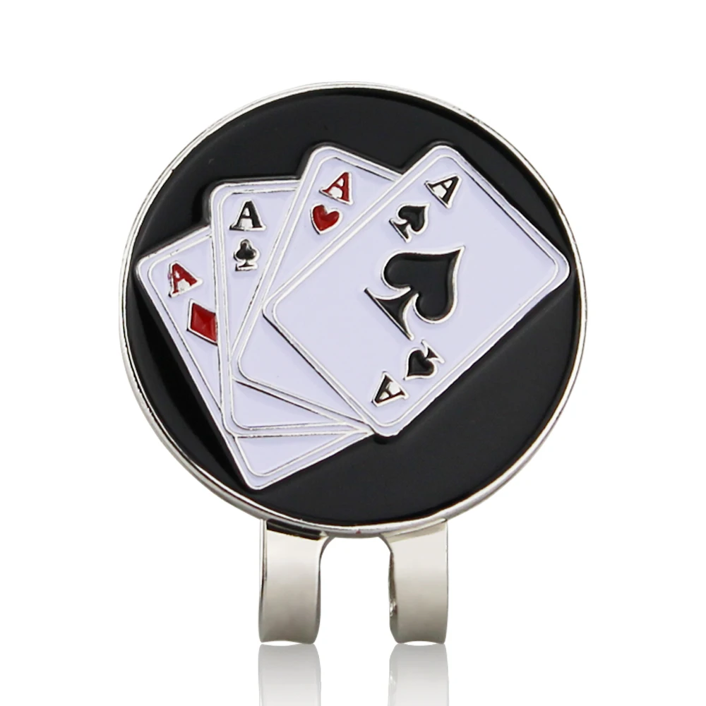 Упаковка 2 шт покерная Ace отметка для мяча гольфа с магнитной шляпой 0 95 дюйма 24 мм