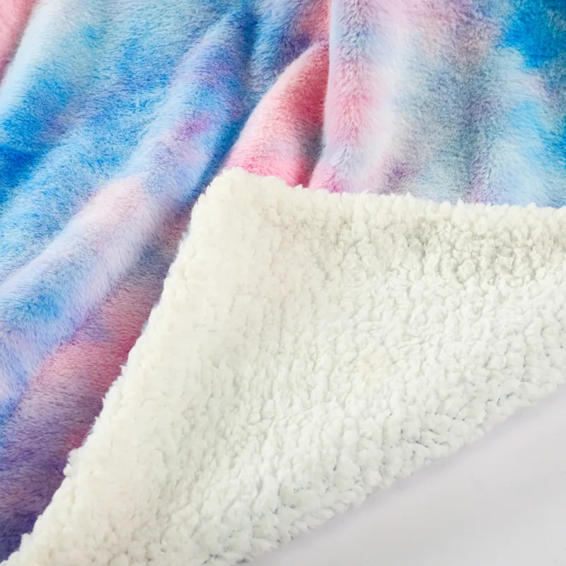 Горячий стиль овечьей шерсти одеяло Радуга окрашенный вручную