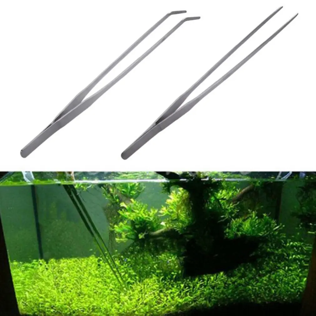 

Stainless Steel Tank Tweezers Pliers Aquarium Tool Fish Tank Aquatic Plants Forceps Clip For Cleaning Tool
