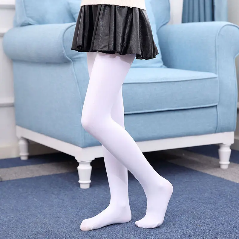 Зимние Утепленные бархатные колготки для маленьких девочек танцев однотонные